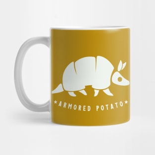 Armadillo armored potato. Funny animals, minimal design. Mug